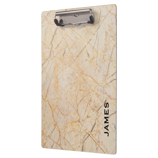 モノグラムモダン大理石パーソナライズされたと金ゴールド クリップボード (左)