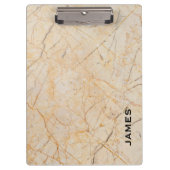 モノグラムモダン大理石パーソナライズされたと金ゴールド クリップボード (正面)