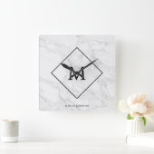 モノグラムモダン大理石 スクエア壁時計 (ホーム)