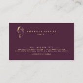 モノグラムモダン女性顔ラインアート 名刺 (裏面)