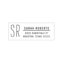 モノグラムモダン差出人住所スタンプ ラバースタンプ