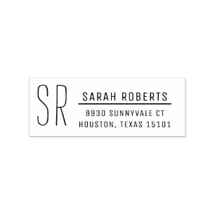 モノグラムモダン差出人住所スタンプ ラバースタンプ