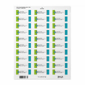 モノグラムモダン差出人住所ラベル – 青/茶色 ラベル (フルシート)