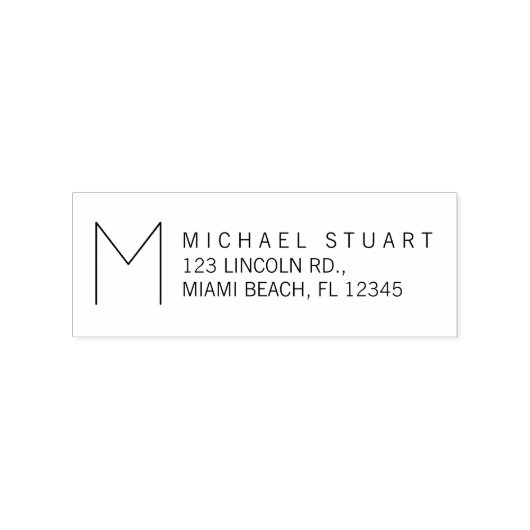 モノグラムモダン差出人住所 ラバースタンプ (インプリント)