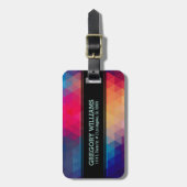 モノグラムモダン幾何カラフルパターン ラゲッジタグ (正面縦)