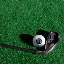 モノグラムモダン幾何学イニシャルDコーラルブルー