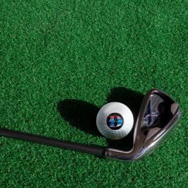 モノグラムモダン幾何学イニシャルDコーラルブルー ゴルフボール