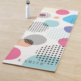 モノグラムモダン幾何学的な円形パターン ヨガマット