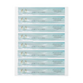 モノグラムモダン幾何学的ビーチ結婚式 ラップアラウンドラベル (シート)