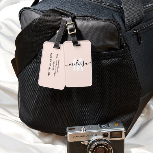 モノグラムモダン手書き名 ラゲッジタグ