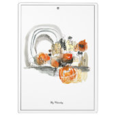 モノグラムモダン抽象化（黒と赤） クリップボード (裏面)