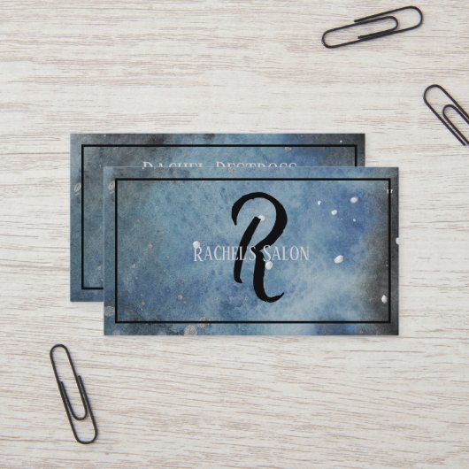 モノグラムモダン抽象芸術アートウォーターカラー 名刺 (正面/裏面インサイチュ)