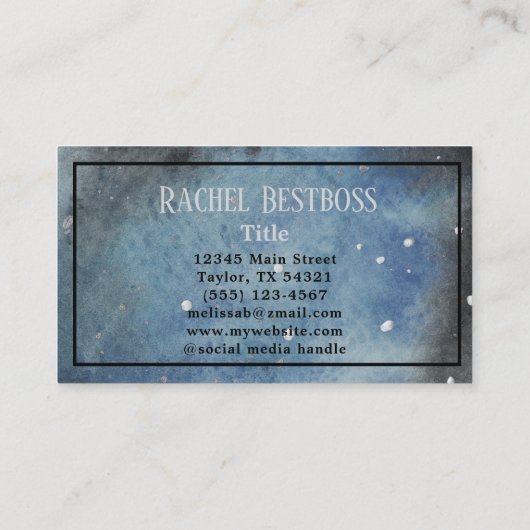 モノグラムモダン抽象芸術アートウォーターカラー 名刺 (裏面)