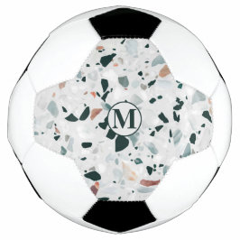 モノグラムモダン抽象芸術テラゾパターン サッカーボール
