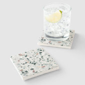 モノグラムモダン抽象芸術テラゾパターン ストーンコースター (横)