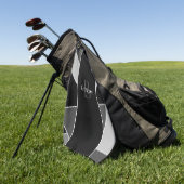 モノグラムモダン抽象芸術ブラックグレーホワイト ゴルフタオル (グリーン)