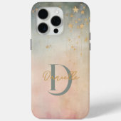 モノグラムモダン抽象芸術名前をカスタムするスターズピンク Case-Mate iPhoneケース (裏面)