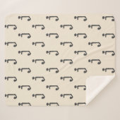 モノグラムモダン文字タイプライタータイポグラフィクリーム シェルパブランケット (正面(横))