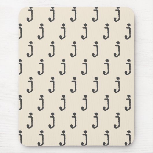 モノグラムモダン文字タイプライタータイポグラフィクリーム マウスパッド (正面)