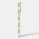 モノグラムモダン文字タイプライタータイポグラフィクリーム Case-Mate iPhoneケース (裏面 / 右)