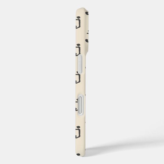 モノグラムモダン文字タイプライタータイポグラフィクリーム Case-Mate iPhoneケース (裏面 / 右)