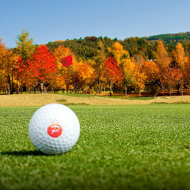 モノグラムモダン文字Pオレンジコーラルピンク ゴルフボール