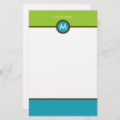 モノグラムモダン文房具 – ビジネスまたは個人 便箋 (正面/裏面)