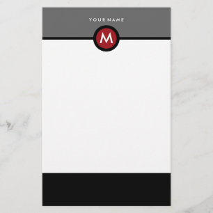モノグラムモダン文房具 – ビジネスまたは個人 便箋