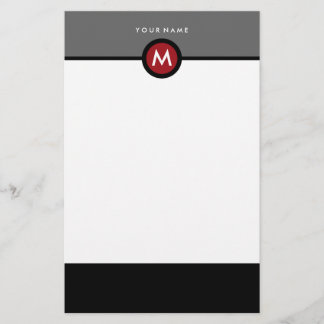 モノグラムモダン文房具 – ビジネスまたは個人 便箋