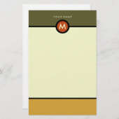 モノグラムモダン文房具 – ビジネスまたは個人 便箋 (正面/裏面)