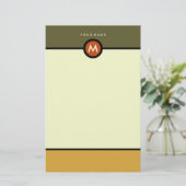 モノグラムモダン文房具 – ビジネスまたは個人 便箋 (スタンド正面)