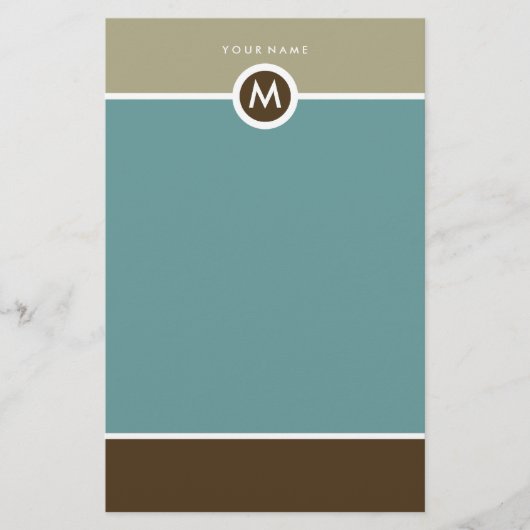 モノグラムモダン文房具 – ビジネスまたは個人 便箋 (正面)