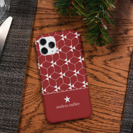 モノグラムモダン星を持つ幾何学的パターン iPhone 13 PROケース