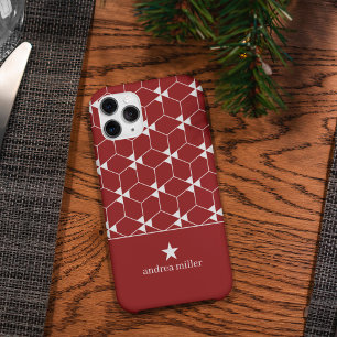 モノグラムモダン星を持つ幾何学的パターン iPhone 13 PROケース