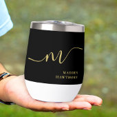 モノグラムモダン書道ブラック金ゴールド花嫁メイド