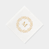 モノグラムモダン植物葉リース 箔ナプキン (右)