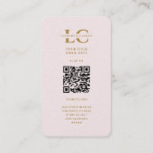 モノグラムモダン歯科ピンク金ゴールド 名刺 (裏面)