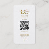 モノグラムモダン歯科歯科矯正医ホワイト金ゴールド 名刺 (裏面)