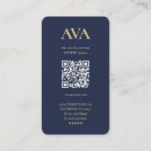 モノグラムモダン歯科用歯科歯科矯正医ブルー 名刺 (裏面)