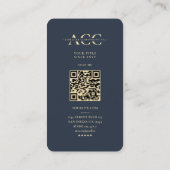 モノグラムモダン気候気候学者ダークブルー 名刺 (裏面)