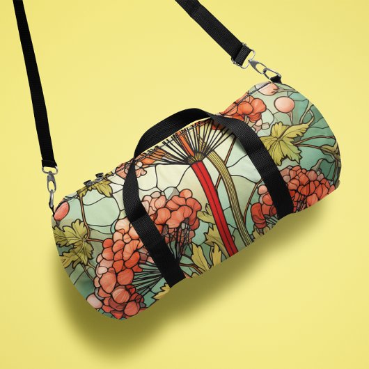 モノグラムモダン水彩フローラ花 ダッフルバッグ