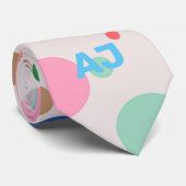 モノグラムモダン水玉模様パターン ネクタイ (ロール)