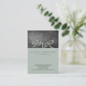 モノグラムモダン灰灰色の黒板名刺 名刺 (スタンド正面)