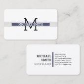 モノグラムモダン独立の水平線 名刺 (正面/裏面)