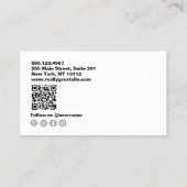 モノグラムモダン理容師シザーズグレー 名刺 (裏面)