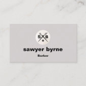 モノグラムモダン理容師シザーズグレー 名刺 (正面)