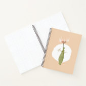 モノグラムモダン甘い背景色の水彩フローラ ノートブック (内部)