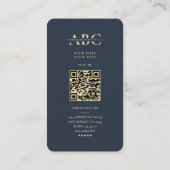 モノグラムモダン生物学生物学者ダークブルー金ゴールド 名刺 (裏面)