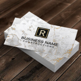 モノグラムモダン白大理石 名刺