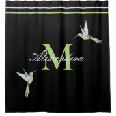 モノグラムモダン白黒エレガントストライプ金ゴールドS シャワーカーテン (正面)